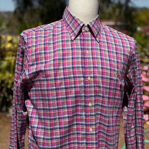 Ralph Lauren Pink Multi-Color Plaid Button-Down Shirt